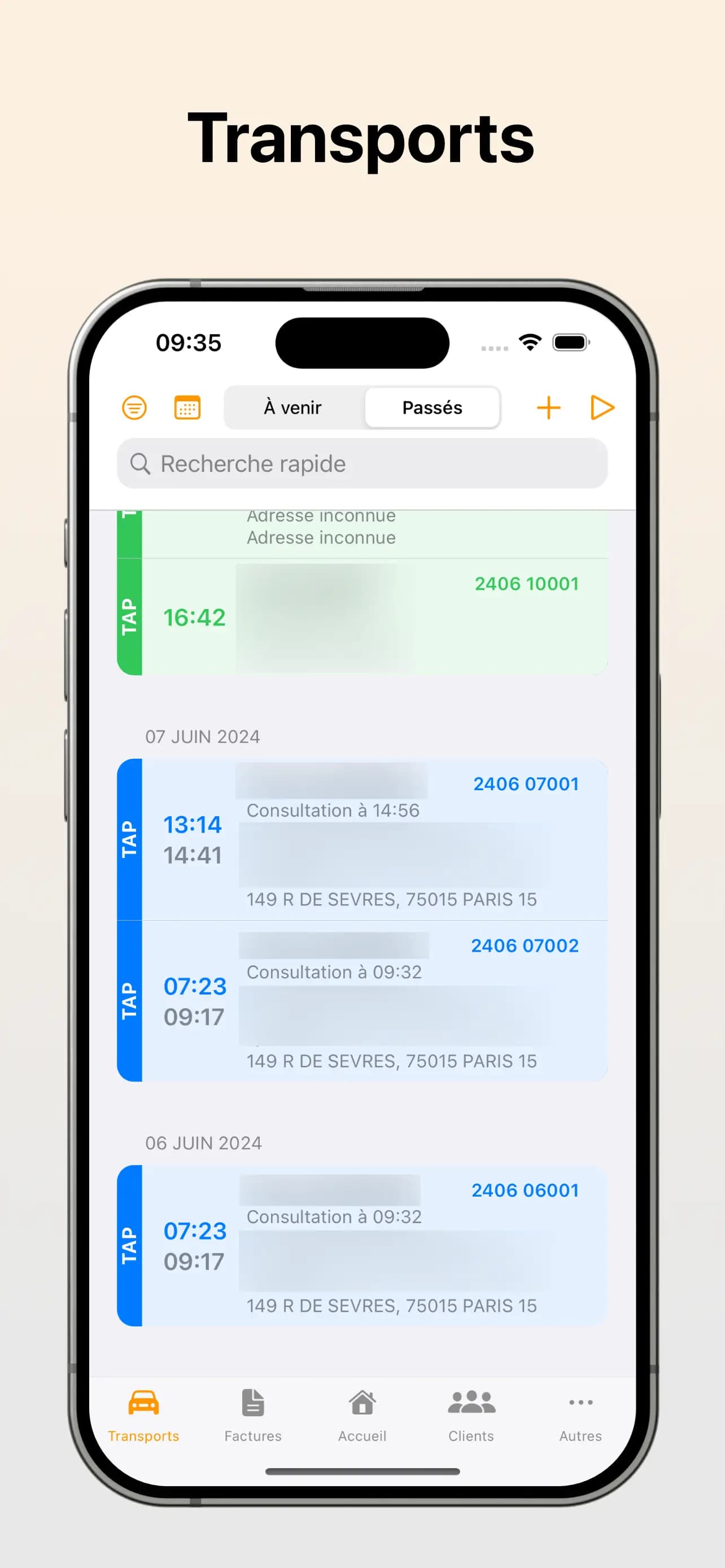 Liste transports GESTAV